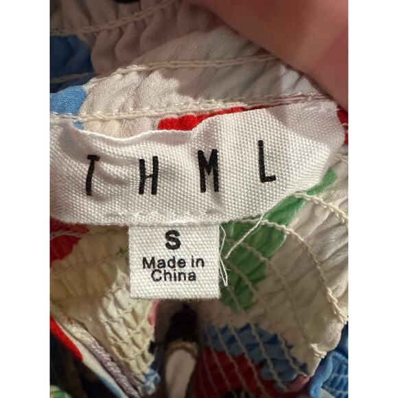 THML Floral Ruffle Sleeve Blouse Size Small - Picture 3 of 5